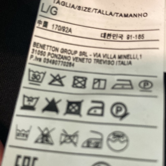 Sisley black tee top cotton with puff sleeve ties comfy structured Large - Picture 4 of 4